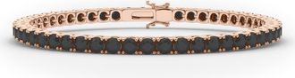 HauteCarat Lab Created Black Diamond Tennis Bracelet in 18K Rose Gold at Nordstrom, Size 6