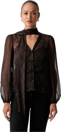 Twinset Dierenprint Blouse - Dames - Blouses - Bruin - L - Polyester - Overhemden