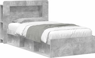 vidaXL Estructura De Cama Con Almacenamiento Gris Hormig&oacute;n 90 X 200 Cm Vidaxl