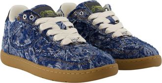 Ganni Womens Tapestry Cotton Sneaker Navy