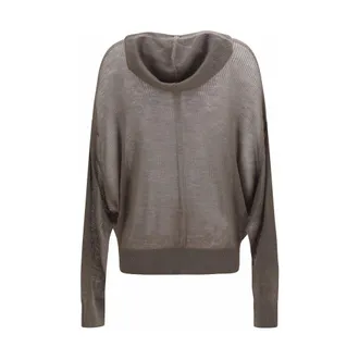 Rick Owens Womens Gray Cashmere Hoodie Clothing