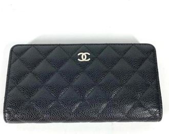Chanel Pre-owned Vintage Portemonnee - Dames - Vintage Accessoires - Zwart - ONE Size - Leer - Vintage