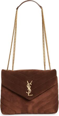 Saint Laurent Small Lou Suede Crossbody Bag in Brown Coffee at Nordstrom