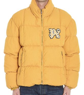 Palm Angels Yellow Corduroy Down Jacket