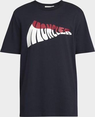 Moncler Mens Wavy Logo T-Shirt