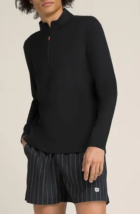 Wilson Elevate Performance Half Zip Pullover in Black at Nordstrom, Size Small