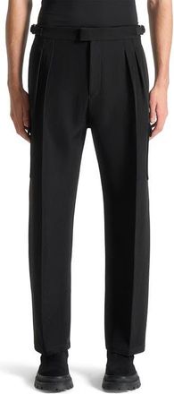 Mani&egrave;re De Voir Maurice Relaxed Fit Twill Pocket Trousers in Black at Nordstrom, Size 38