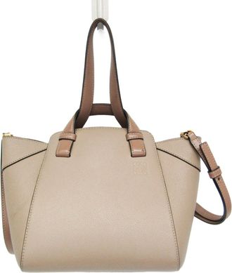 Loewe Hammock Nugget Leather Beige Leather Handbag (Pre-Owned)