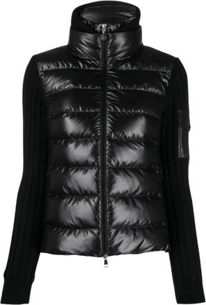 Moncler Cardigan in lana trapuntato con zip - - Knitwear - Donna - Nero - L