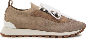 Brunello Cucinelli Metallic-knit Sneakers - Brown - 41 (IT41 / UK8)