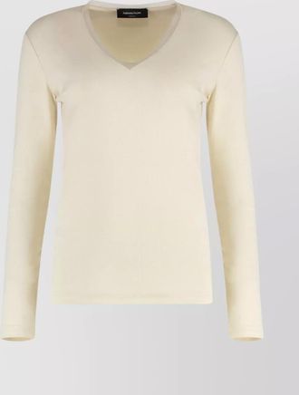 Fabiana Filippi long sleeve cotton v-neck top