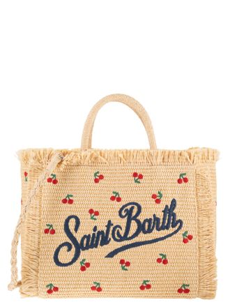 MC2 Saint Barth Bolso tote de playa tejido con bordado de cerezas de Mc2 Saint Barth