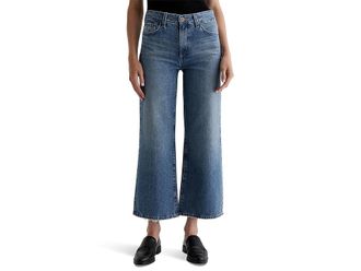 AG - Adriano Goldschmied Saige Mid Rise Wide Leg Jeans in Castlebay Womens Jeans Castlebay : 25 27, Cotton/Denim