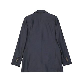 Brunello Cucinelli Womens Blue Virgin Wool Coat Clothing