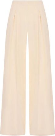 Max Mara Broeken, Dames, Beige, S, Satijn, Palude Pliss&eacute;trousers