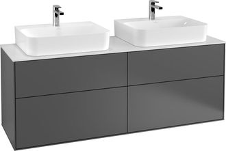 Villeroy & Boch Villeroy Und Boch Finion Vanity Unit G18100, 1600x603x501mm, Con Iluminaci&oacute;n Led, Placa De Cubierta Blanco Mate, Color: Gris Claro Mate - G18100gj