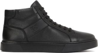 Kazar Heren Monogram Hoge Sneakers - Heren - Sneakers - Zwart - 42 EU - Leer - Schoenen