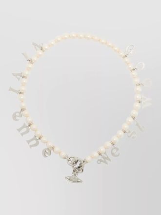 Vivienne Westwood leanne necklace metal letters pearl charms