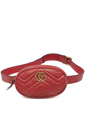 Gucci GG Marmon leather belt bag - women - Calf Leather - One Size - Red