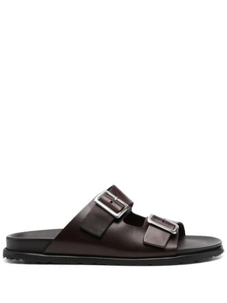 Scarosso leather buckle sandals - Brown