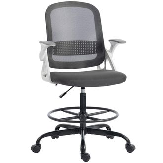 HOMCOM Silla de oficina 58x63x126 cm gris
