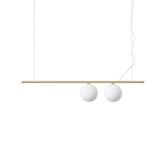 Netlighting PERLINE 2 Light Bar Pendant Ceiling Light Brass in Yellow