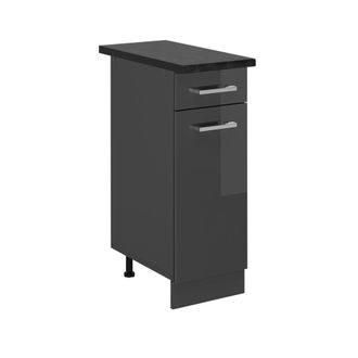Vicco Mueble Bajo De Cocina R-line, Antracita Alto Brillo, 30 Cm, Et Antracita, Vicco