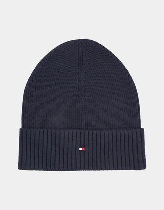Tommy Hilfiger Mens Tommy Hilfiger TH Flag Mens Pima Cotton Beanie - Space Blue - Size: ONE size