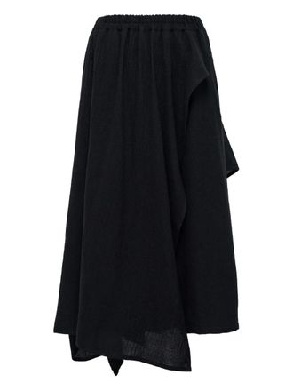 Yohji Yamamoto asymmetric draped trousers - women - Fabric - 1 - Black