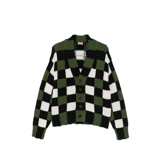 Kenzo Checkered Intarsia-knit Cardigan
