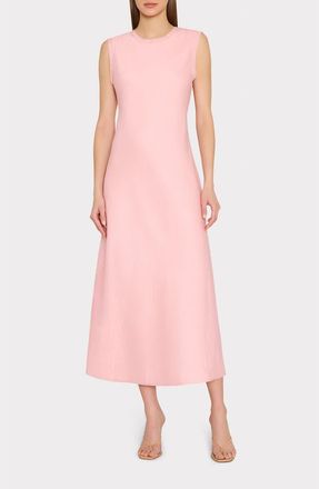 Milly Linda Scoop Back Midi Dress in Pink at Nordstrom, Size 10