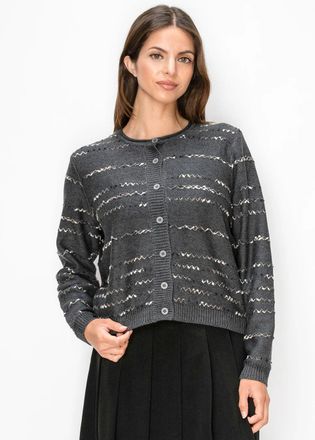YAL New York Ribbon Stripe Crewneck Cardigan
