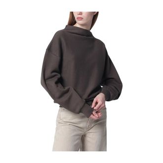 6397 Draped Sweatshirt - Dames - Sweatshirts - Bruin - M - Katoen - Hoodies & sweatvesten
