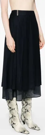 PESERICO Womens Pleated Midi Skirt Aw24 W