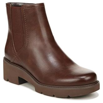Naturalizer Cade Boots Womens M Cinnamon Leather Block Heel Chelsea LION1062