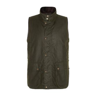 Barbour Vests, male, Green, Size: XL Waxed Gilet Archive Olive-S