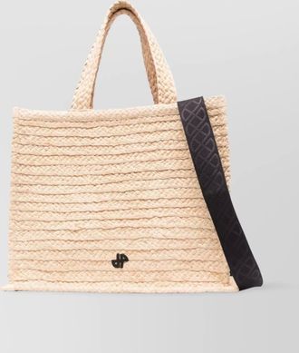 Patou raffia shopper bag