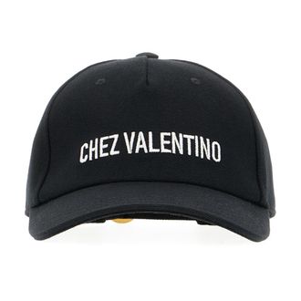 Valentino Garavani Chez Valentino Baseball Cap - Heren - Petten - Zwart - 59 CM - Katoen - Accessoires