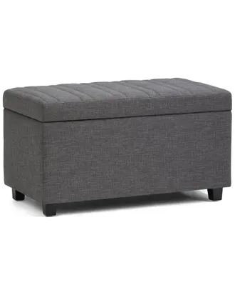Simpli Home Darcy 33in Contemporary Rectangle Storage Ottoman Bench