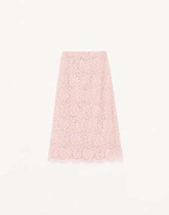 Valentino Gonna Midi In Pizzo Donna ROSA 36