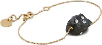 Marni rhinestone-embellished rolo chain bracelet - women - Stone/Brass/Crystal - One Size - Gold