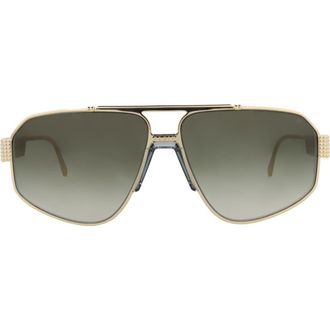 Philipp Plein 63mm Aviator Sunglasses in Gold Gold Green at Nordstrom Rack