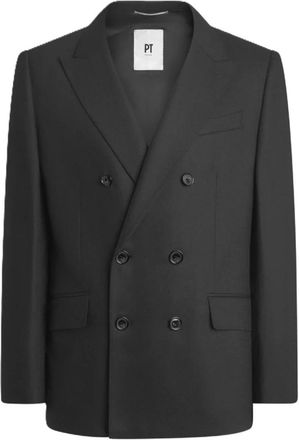 Pantaloni Torino Kasjmier Nero Dubbelborst Blazer - Heren - Business blazers - Zwart - XL - Kasjmier - Kostuums