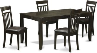East West Furniture 5 Pc Dining room set for 4-Table with Leaf and 4 Dining Chairs