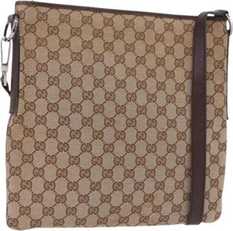 Gucci Pre-owned Vintage GG Canvas Schoudertas - Dames - Vintage Schoudertas - Beige - ONE Size - Leer - Vintage