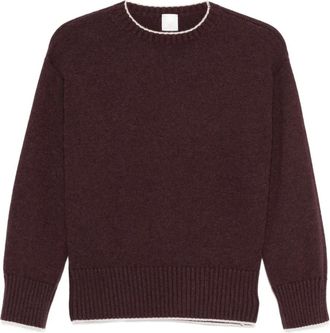 Eleventy contrasting-trim sweater - women - Wool - M - Purple