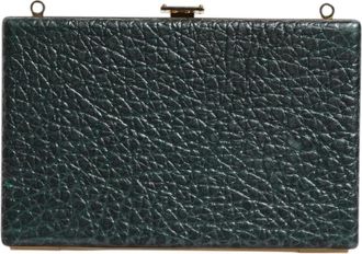 Dolce & Gabbana Zwarte leren clutch met gouden details - Dames - Clutches - Zwart - ONE Size - Tassen