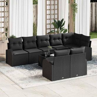 vidaXL Vidaxl - Conjunto De Sof&aacute; De Jard&iacute;n 9 Pcs 289 X 124 X 85 Cm Polirat&aacute;n