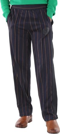 Roberto Cavalli Mens Navy/Suede Zebra Stripe-print Track Pants, Size X-Small