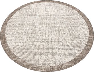 RugsX Rugsx - Alfombra De Cuerda Sisal Floorlux Circulo 20401 Marco Champ&aacute;n / Gris Pardo Beige Circulo 120 Cm